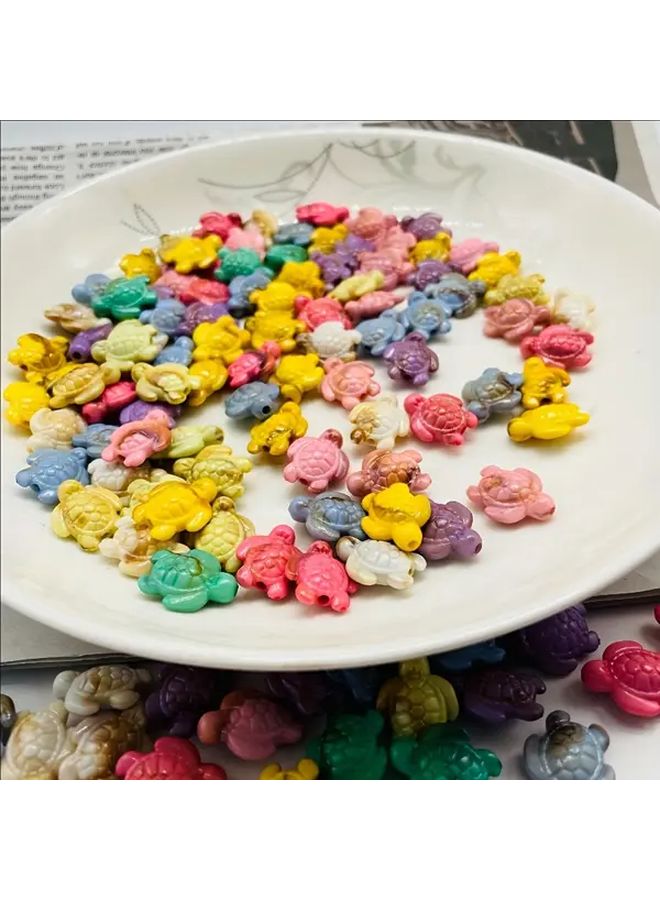 50 قطعة من خرز السلاحف البحرية الأكريليكي، أصداف DIY للتعليقات، لصنع المجوهرات، قلادة، سوار، خرز للحرف اليدوية البحرية - Image 5